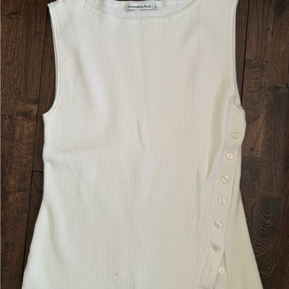 Abercrombie & Fitch Cream Ribbed Tank Top
